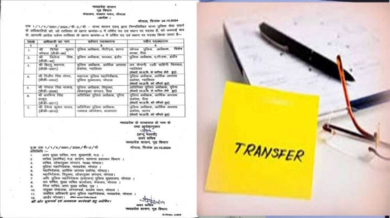 राज्य शासन ने सागर, रीवा और ग्वालियर के EOW SPs के तबादले किए राज्य शासन ने सागर, रीवा और ग्वालियर के EOW SPs के तबादले किए