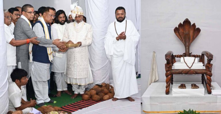 भण्डारपुरी धाम में मुख्यमंत्री साय ने गुरुगद्दी आसन के दर्शन कर पूजा अर्चना की