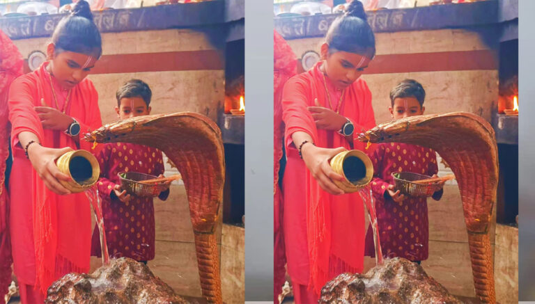 आठ वर्षीय अंतर्राष्ट्रीय बाल साध्वी श्वेतिमा माधव प्रिया पहुंची मुंजेश्वरनाथ धाम, लिया बाबा मुंजेश्वरनाथ का आशीष