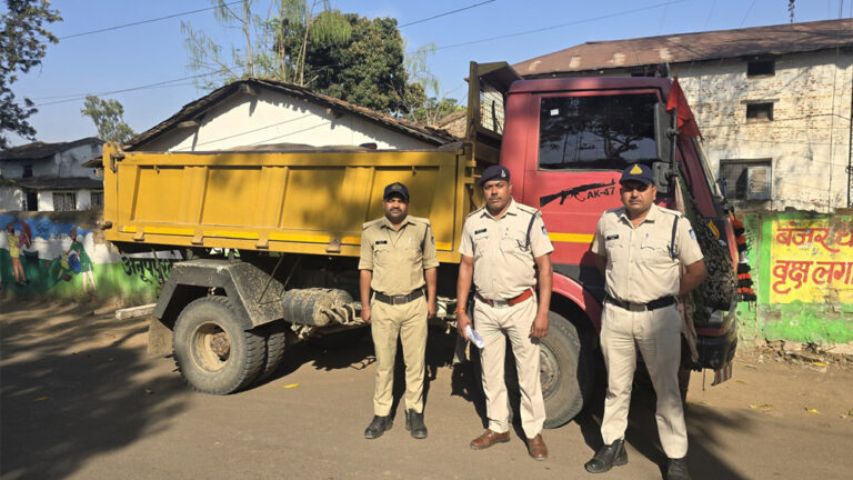 अवैध रेत उत्खनन माफिया के विरूद्ध कोतवाली अनूपपुर पुलिस द्वारा की गयी कार्यवाही