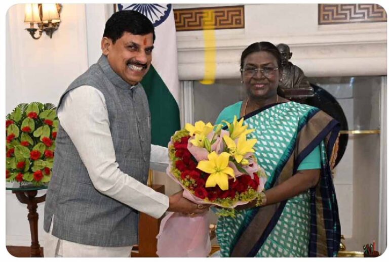 राष्ट्रपति द्रौपदी मुर्मू से सीएम डॉ. मोहन ने की मुलाकात
