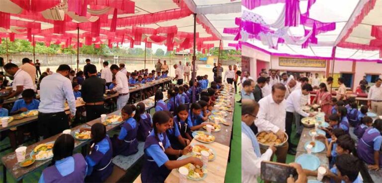 न्योता भोज कार्यक्रम में शामिल हुए कलेक्टर एवं जिला पंचायत सीईओ