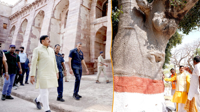 मुख्यमंत्री डॉ. यादव ने जहाज महल और हिंडोला महल का भ्रमण किया, धरमपुरी में किया माँ नर्मदा का पूजन