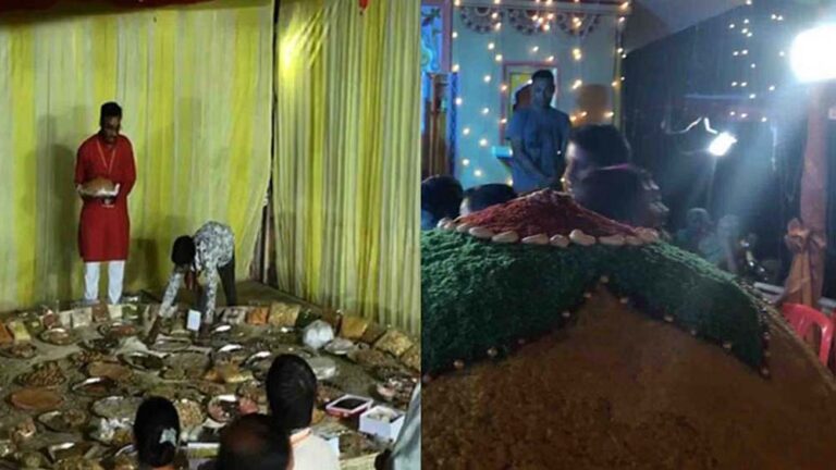 पचमठा मंदिर में महा थाली का भोग विभिन्न राज्यों के पारंपरिक व्यंजन शामिल कर विविधता में एकता का संदेश दिया गया