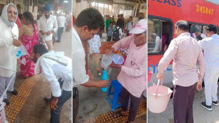 भोपाल मंडल के 9 स्टेशनों पर 10 समाजसेवी संस्थाओं द्वारा यात्रियों हेतु नि:शुल्क शीतल जल सेवा