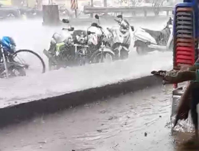 कोंडागांव में 40 मिनट तक लगातार गिरे ओले