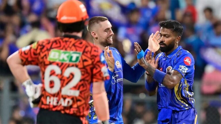 सनराइजर्स हैदराबाद ने पहले बल्लेबाजी करते हुए 5 विकेट खोकर 162 रन बनाए, मुंबई को मिला 163 का टारगेट