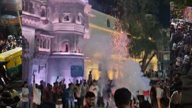 इंदौर :रजत ने RCB को बनाया चैंपियन, जीत का जश्न मनाने राजवाड़ा पर पहुंचे युवा, जमकर की आतिशबाजी
