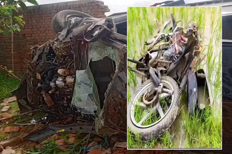 अनूपपुर: बाइक सवार को रौंदकर दीवार से टकराई स्कॉर्पियो, मचा हाहाकार