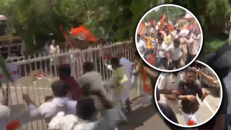 दिल्ली में कांग्रेस मुख्यालय घेरने पहुंची भाजपा, पीएम मोदी को अपशब्द कहने पर बवाल