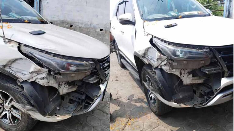 ट्रक से टकराई मंत्री की कार, श्याम बिहारी जायसवाल सुरक्षित