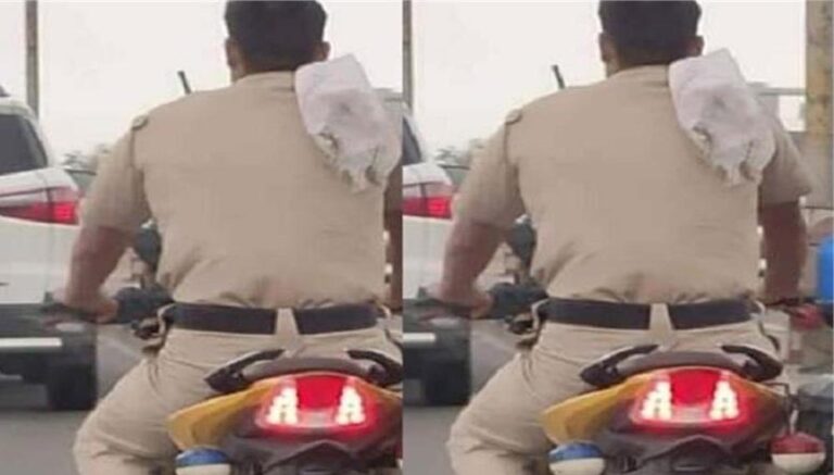 बहुत बड़ी कार्रवाई, हेलमेट न पहनने पर पुलिस आरक्षक को SP ने सस्पेंड किया