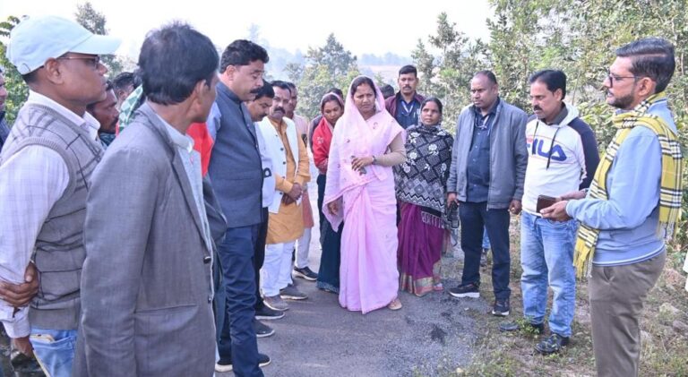 रायपुर: मंत्री लक्ष्मी राजवाड़े ने ओड़गी में सड़क और पुलिया निर्माण का औचक निरीक्षण किया रायपुर: मंत्री लक्ष्मी राजवाड़े ने ओड़गी में सड़क और पुलिया निर्माण का औचक निरीक्षण किया