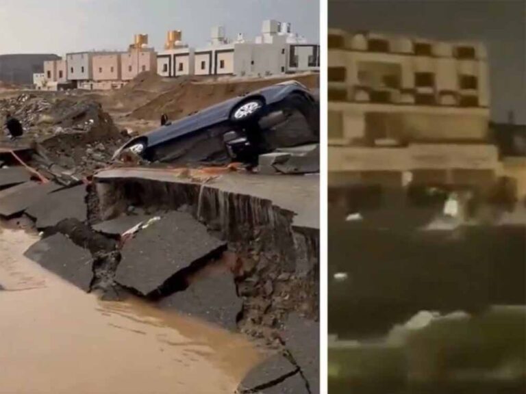 सऊदी अरब में मौसम की मार! मक्का–मदीना में भीषण बारिश से कयामती नज़ारा, रेड अलर्ट