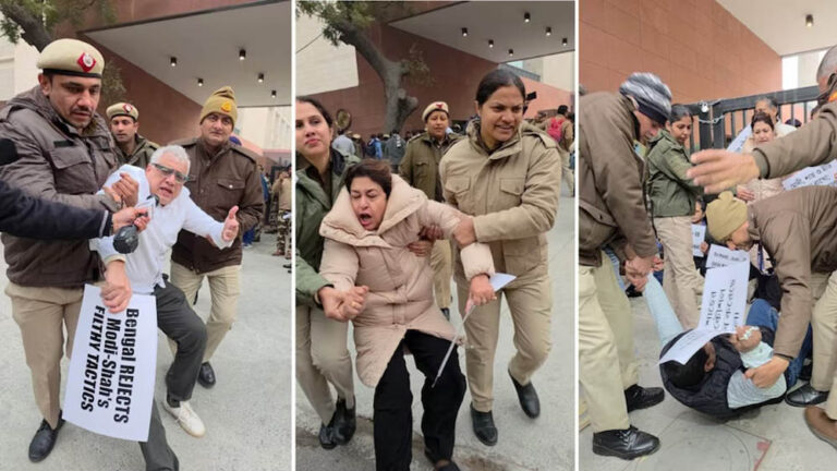 दिल्ली में TMC सांसदों का हंगामा: गृह मंत्रालय के बाहर 8 सांसदों का धरना, ममता ने कराई FIR