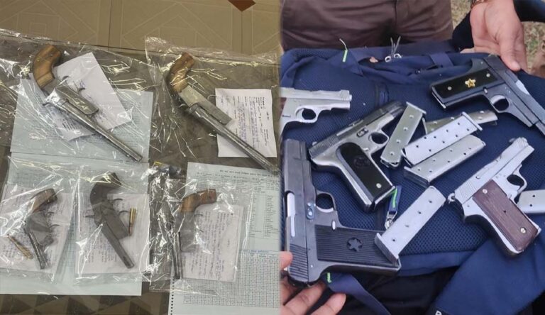 अवैध हथियारों की तस्करी करने वाले पांच आरोपी चढ़े पुलिस के हत्थे अवैध हथियारों की तस्करी करने वाले पांच आरोपी चढ़े पुलिस के हत्थे