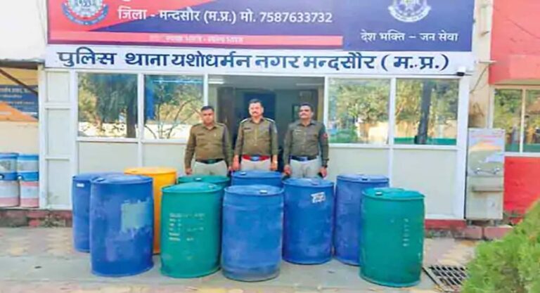 MDMA निर्माण का बड़ा नेटवर्क फटा मंदसौर में, जब्त 1886 किलो केमिकल, 100 किलो ड्रग्स बनने से बचाई गईं जानें