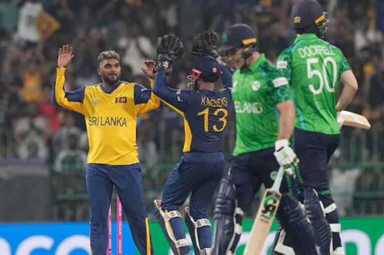 श्रीलंका का शानदार शुरुआत: हसारंगा-तीक्ष्णा की घातक गेंदबाजी से आयरलैंड हारा