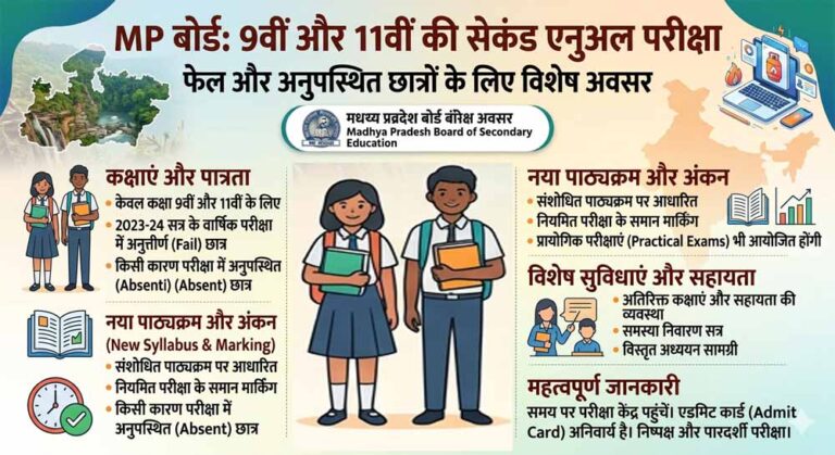 मध्य प्रदेश में 9वीं-11वीं के छात्रों के लिए राहत, Second Annual Exam का टाइमटेबल घोषित